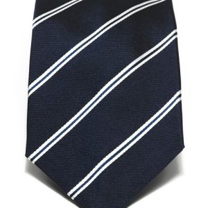 Cravatta classica jacquard Blu navy con righe diagonali bianche e azzurro chiaro